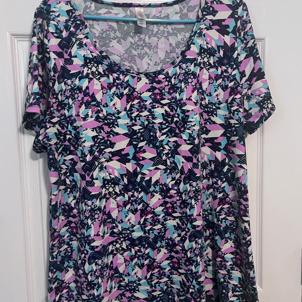 LuLaRoe Multicolor Geometric Blouse